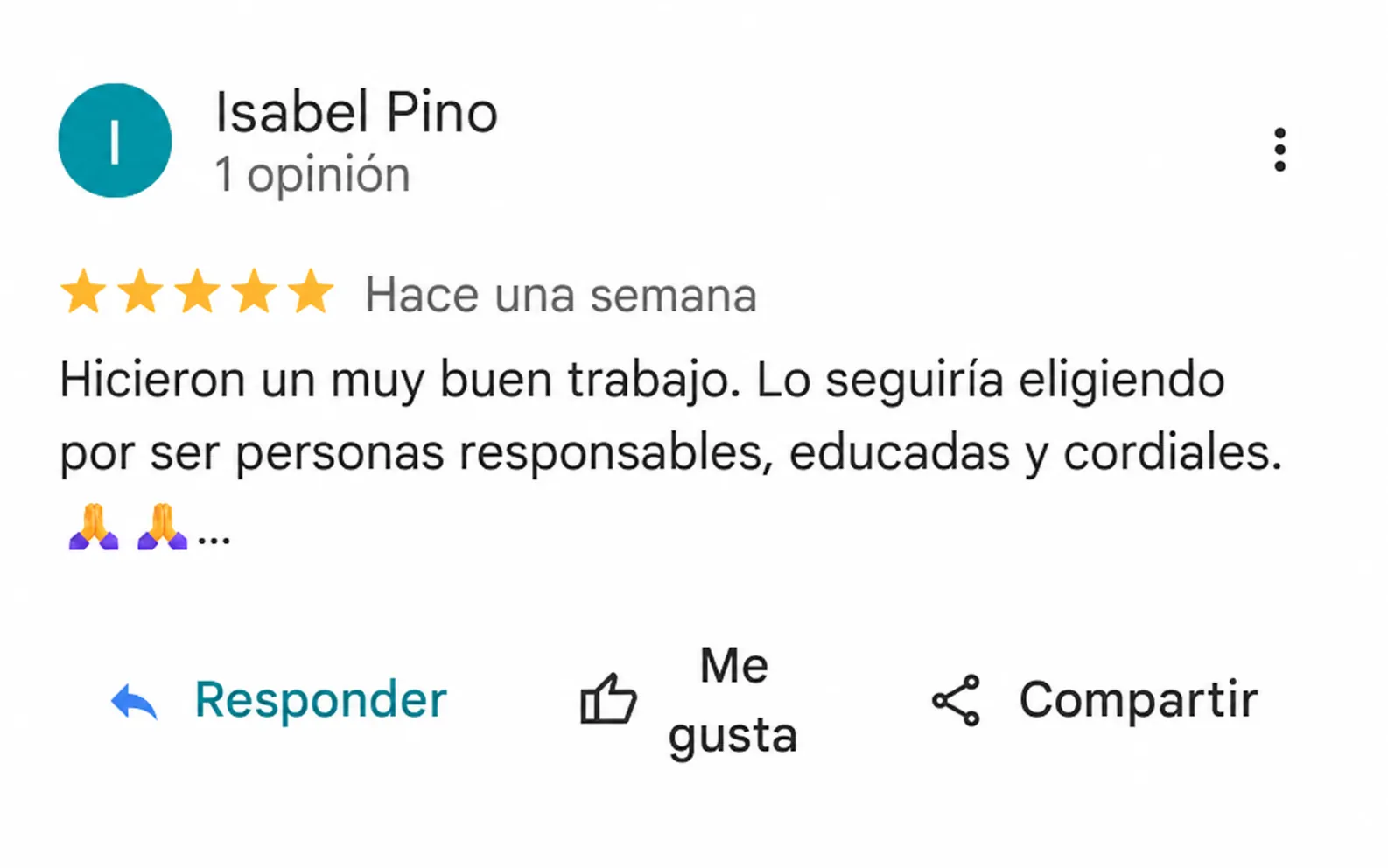 Reseña de Isabel Pino – 5 estrellas