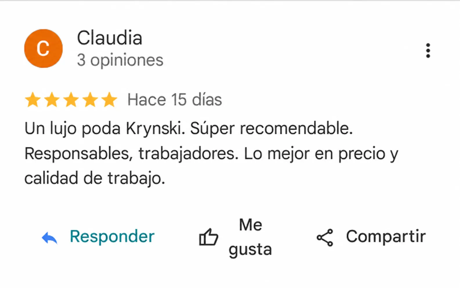 Reseña de Claudia – 5 estrellas